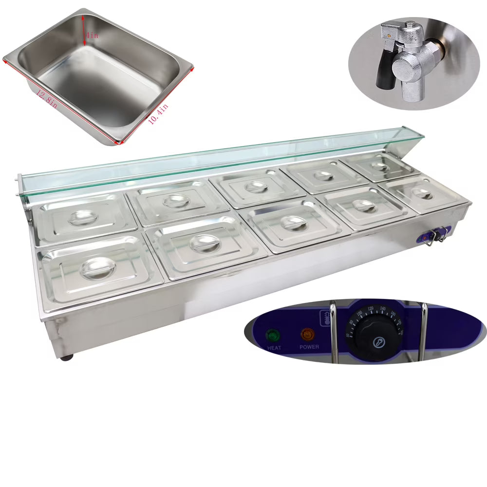 10 Pots Electric Buffet Food Warmer J1383