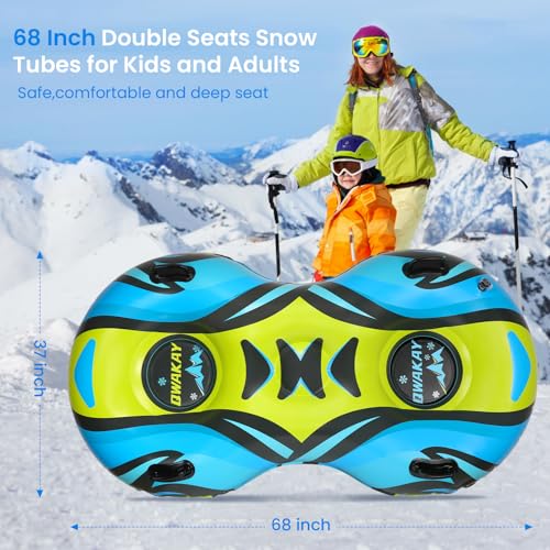 Snow Tube Sled Heavy Duty Large Inflatable with Towable Rope K2643