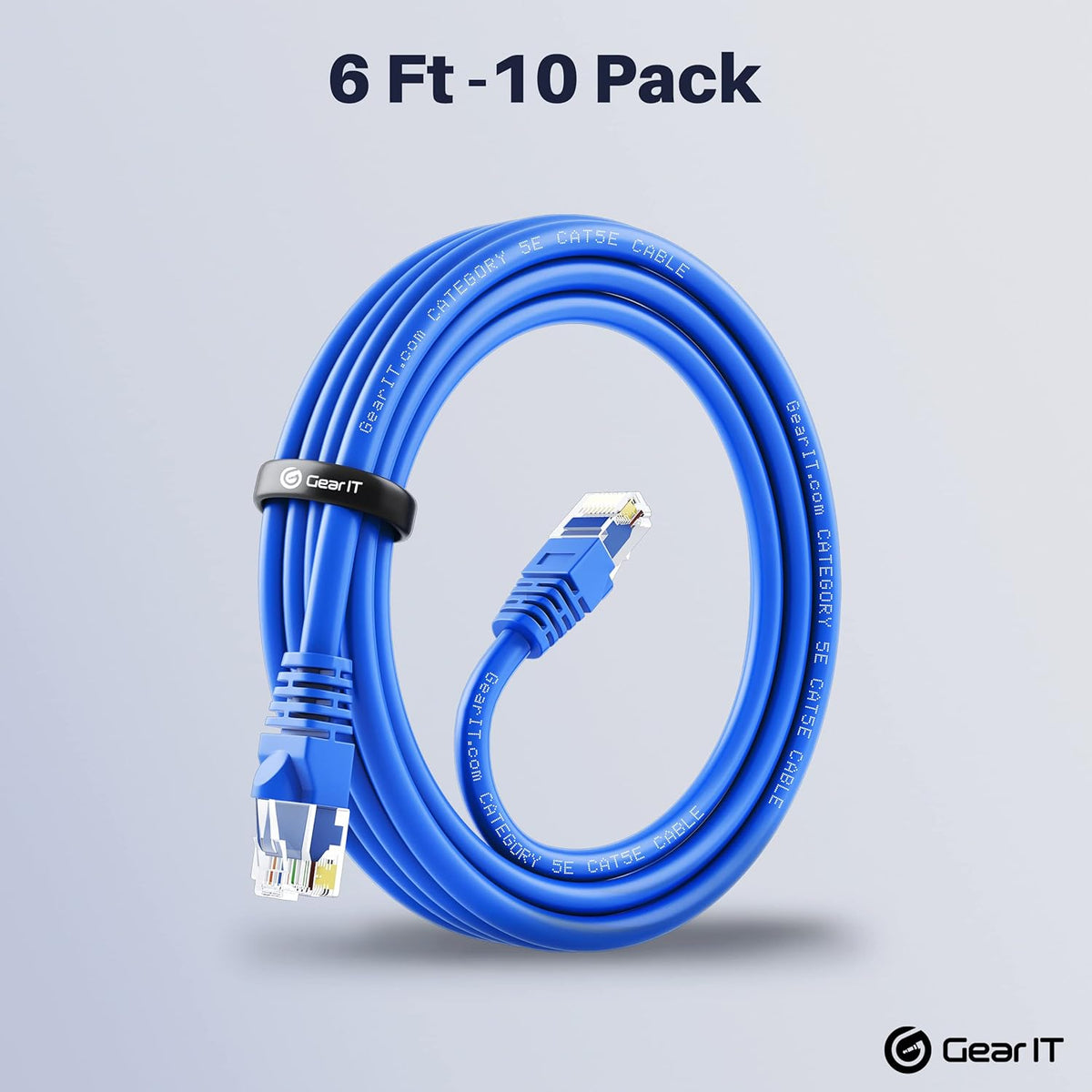 Blue Cat5e Ethernet Patch Cable 10 Feet 20-Pack B5977