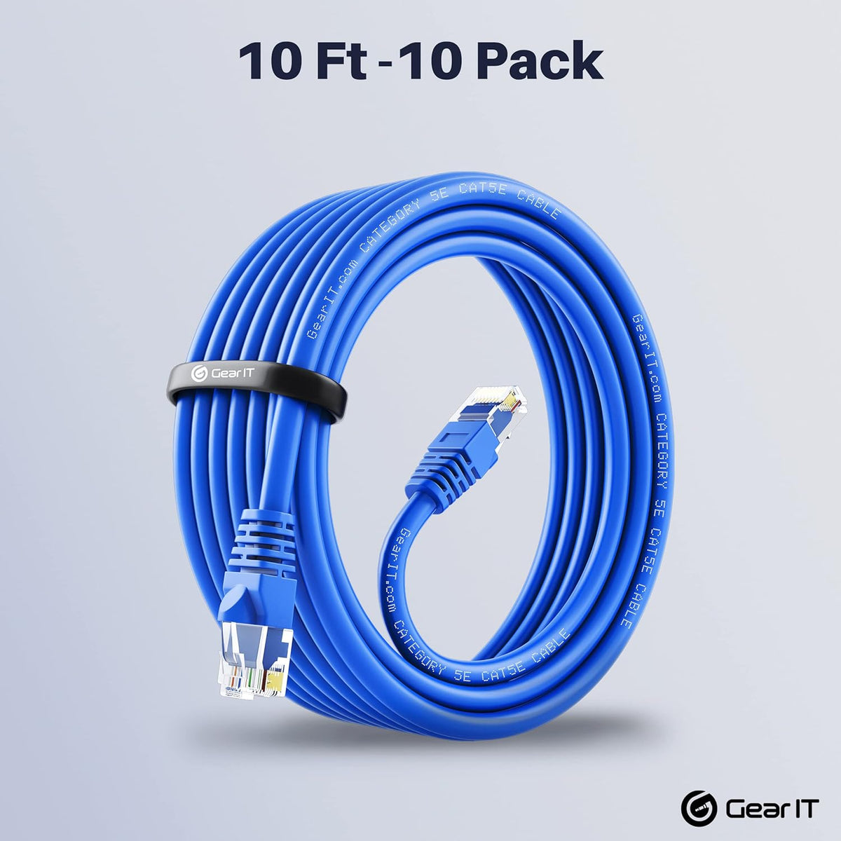 Blue Cat5e Ethernet Patch Cable 10 Feet 20-Pack B5977