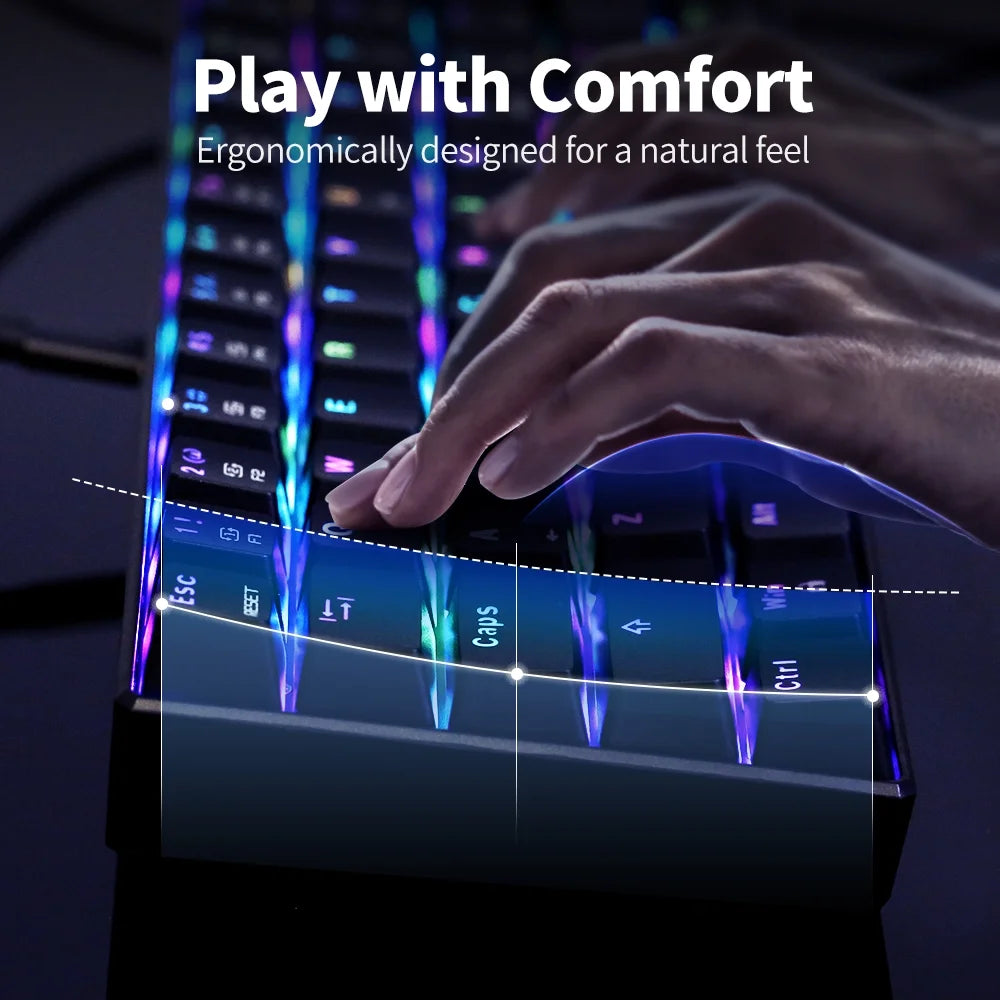 61 Keys RGB USB Mechanical Gaming Keyboard F72444