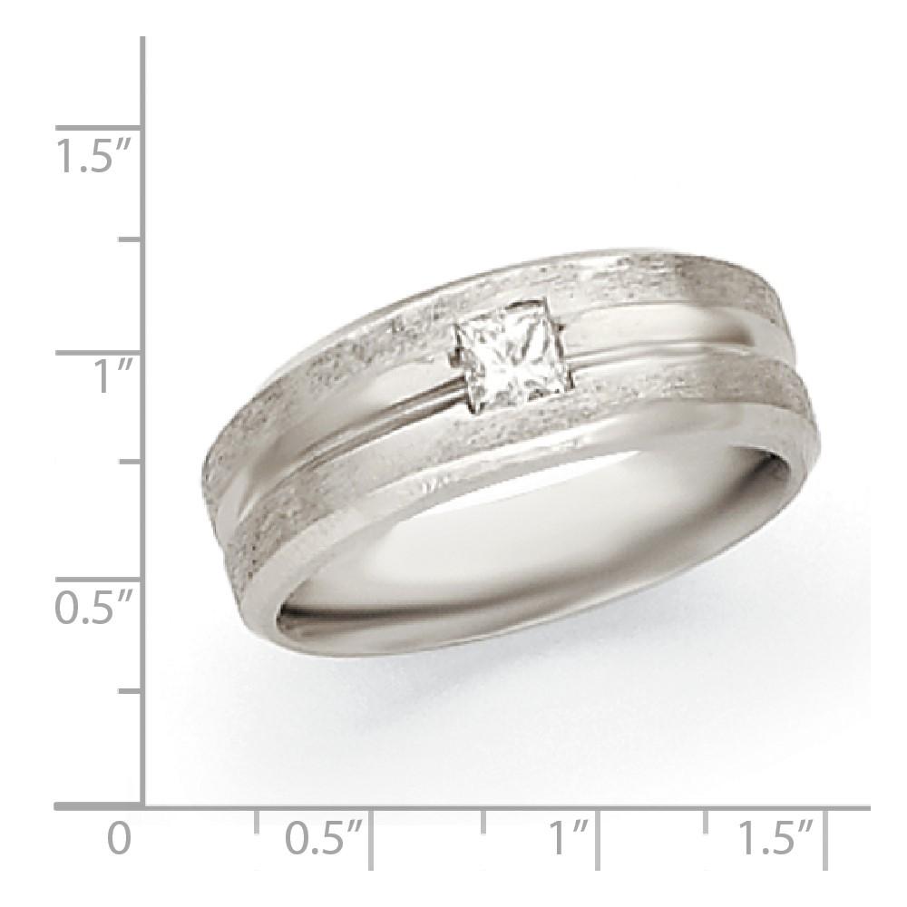 14k White Gold VS Real Diamond Men's Band K445