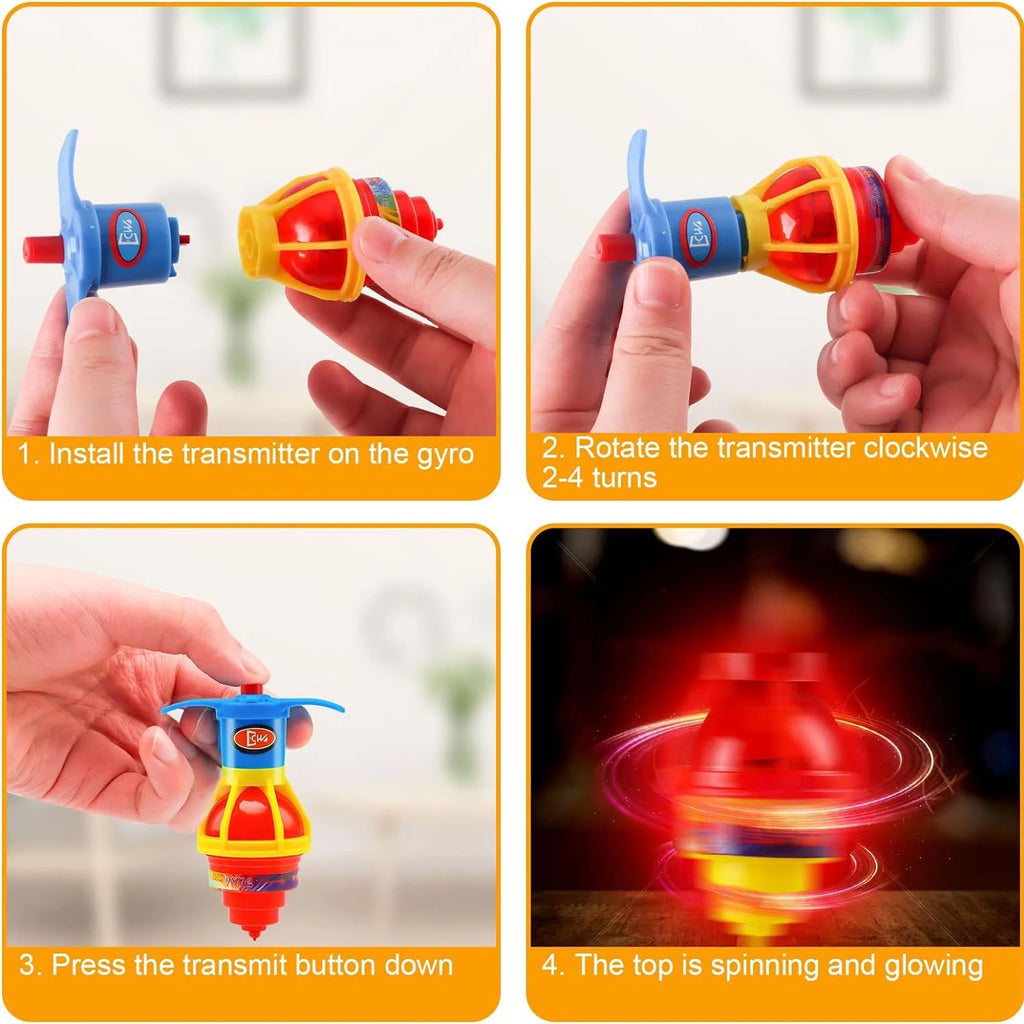 20 Pack UFO Spinning Tops with LED Light Up Flashing Toys V555823