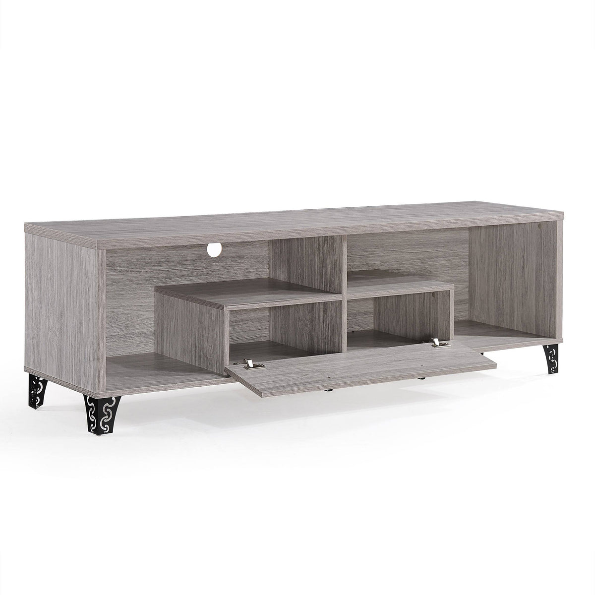 Gray Oak 2 Piece TV Stand and Bookcase Set V5394