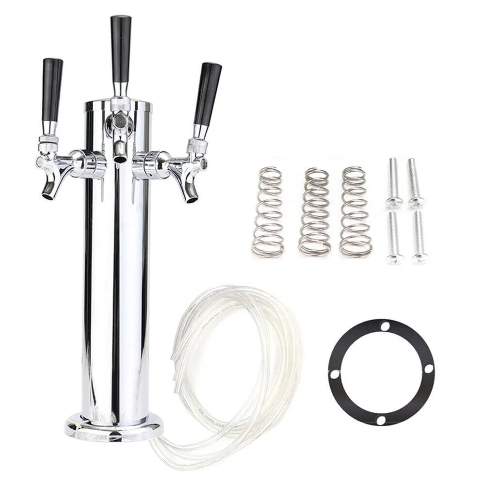 Stainless Steel Silver Beer Dispenser (3 Taps) T951