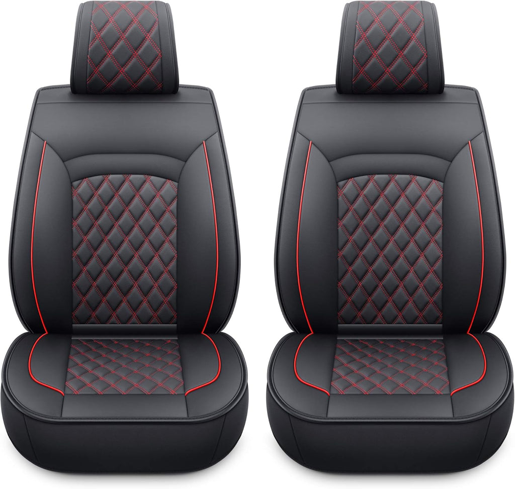 Black & Red Faux Leather Seat Covers A945464