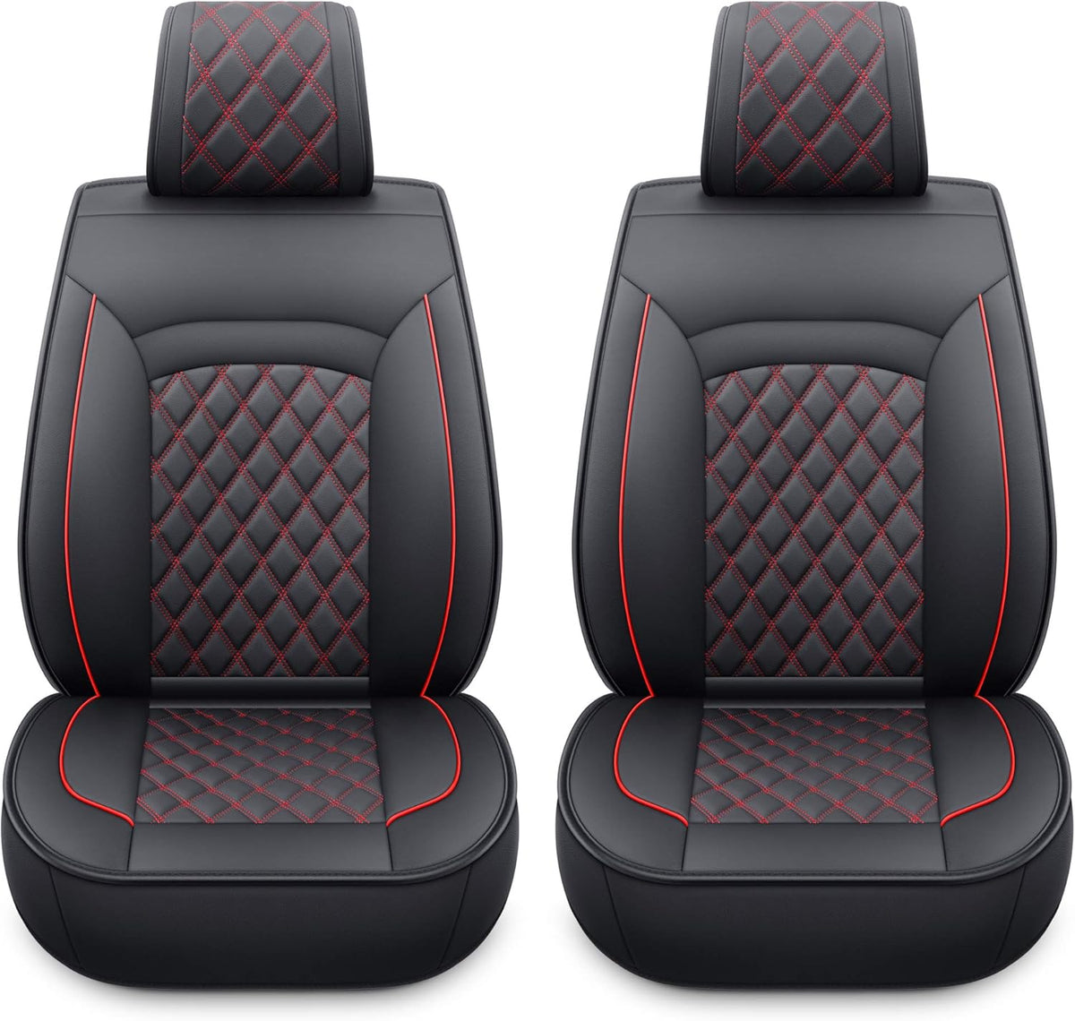 Black & Red Faux Leather Seat Covers A945464