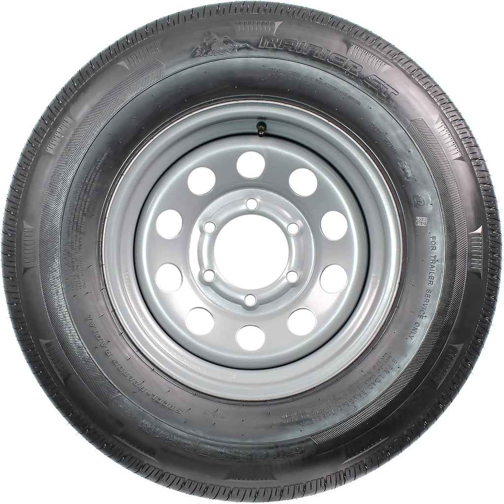 2-Pack Radial Trailer Tire On Rim ST225/75R15 15 LRD 6 Lug Silver Modular Wheel H39692