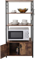 Rustic Brown 4 Tier Baker's Rack with 8 Hooks N5310