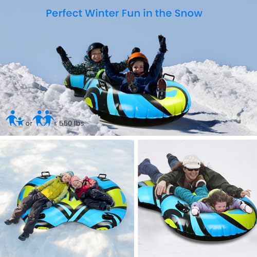 Snow Tube Sled Heavy Duty Large Inflatable with Towable Rope K2643