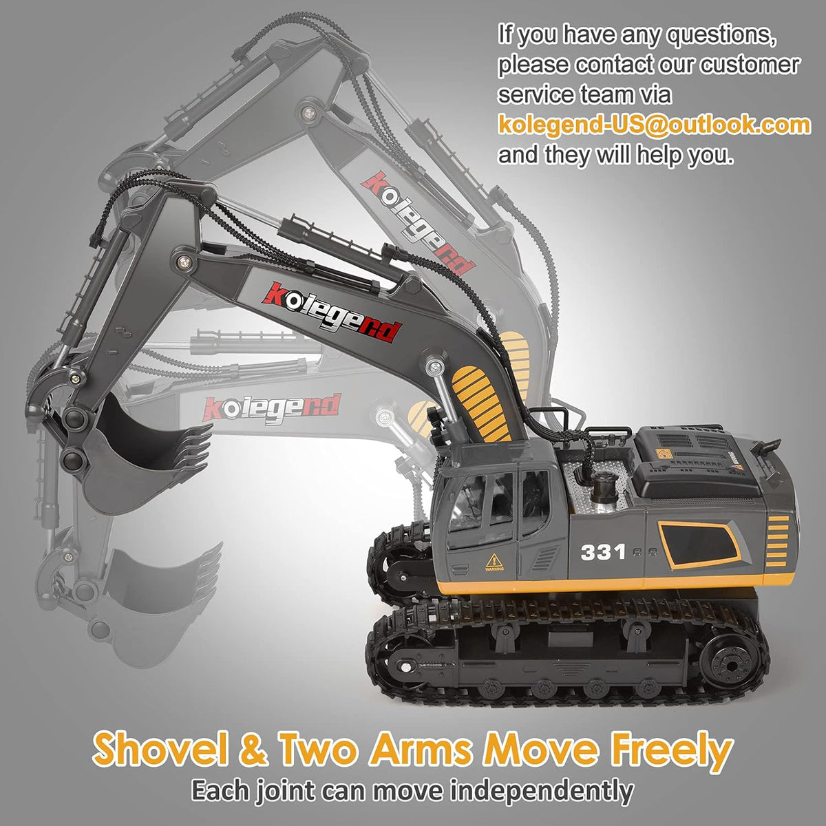 1/18 Scale Remote Control Excavator Toy Q72439