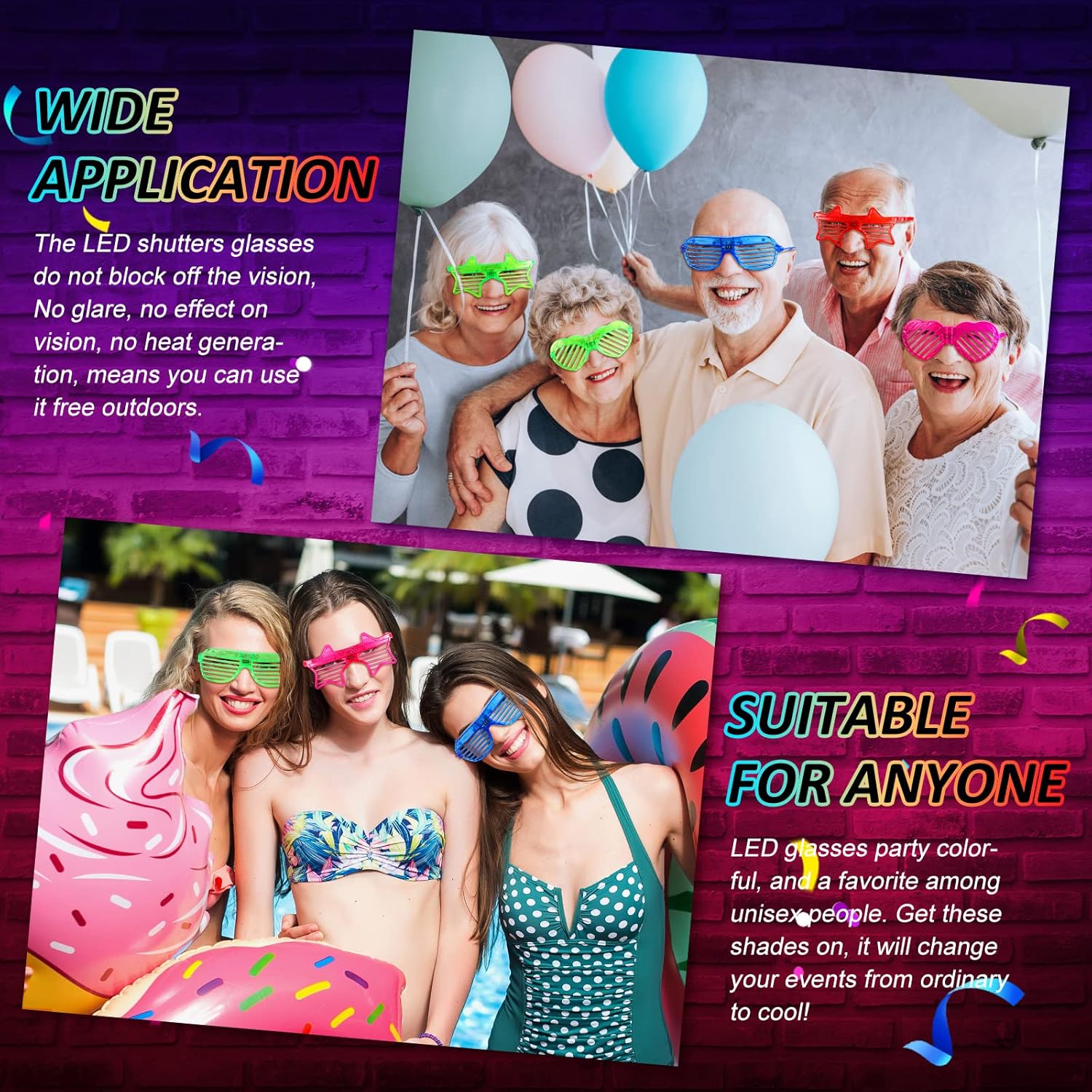 12 Pcs LED Glow Glasses T259