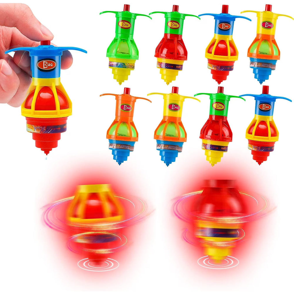 20 Pack UFO Spinning Tops with LED Light Up Flashing Toys V555823
