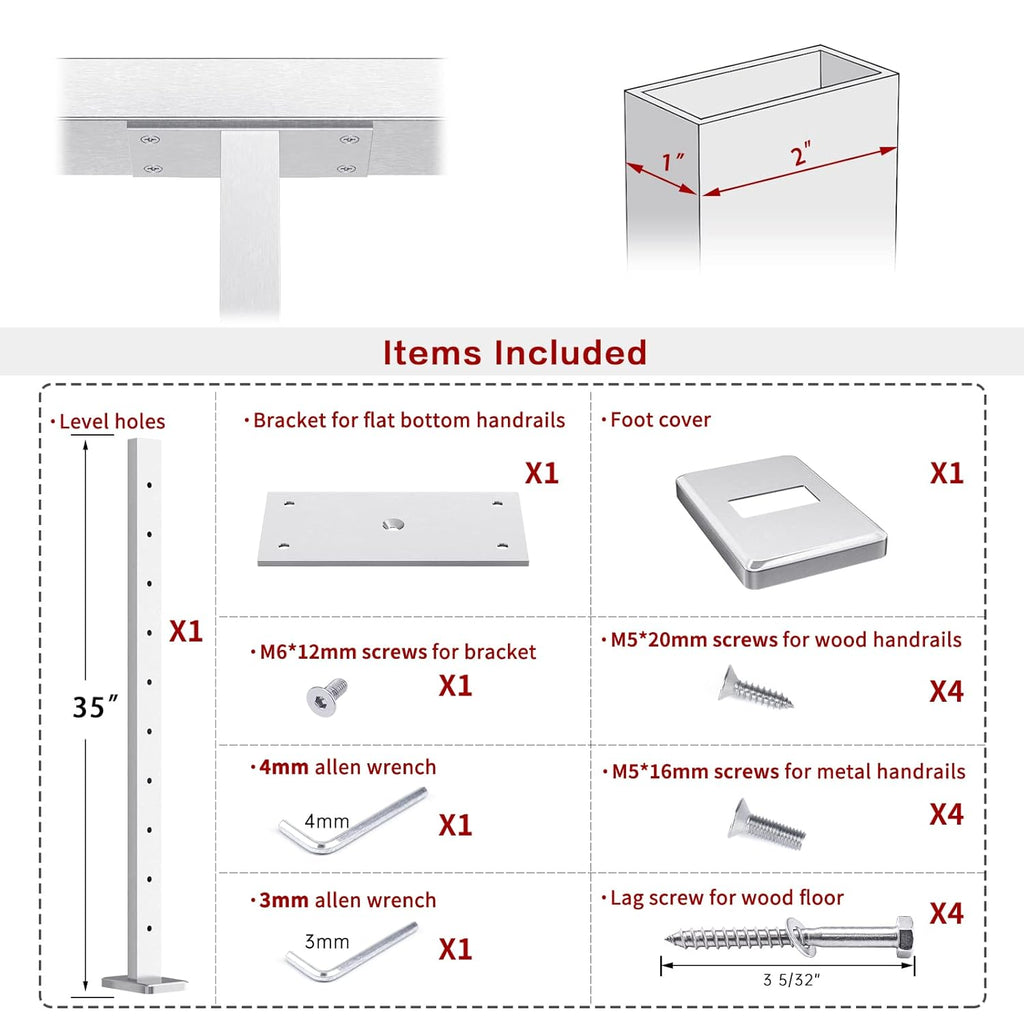 Stainless Steel Brushed Pre-Drilled Posts K158