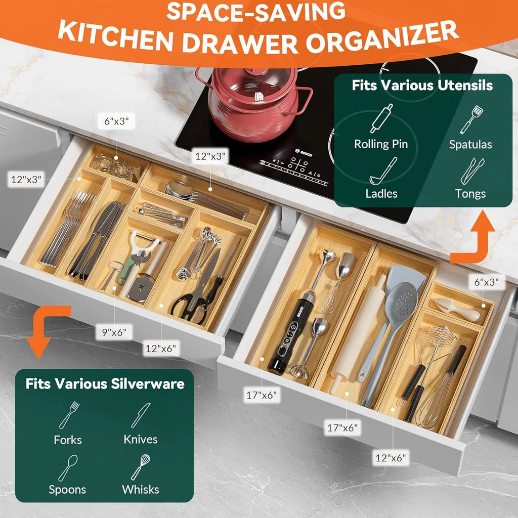 Bamboo Drawer Organizer Set of 2 T614819