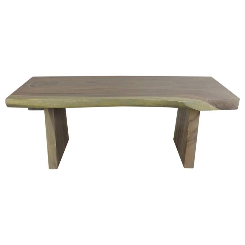 Wood Natural Edge Bench 48 in x 17-20 x 18 in H KD Agate Grey Oil F390
