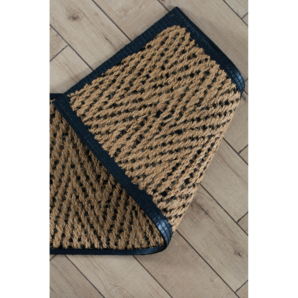 Black Metal Boot Tray with Coir Insert C557