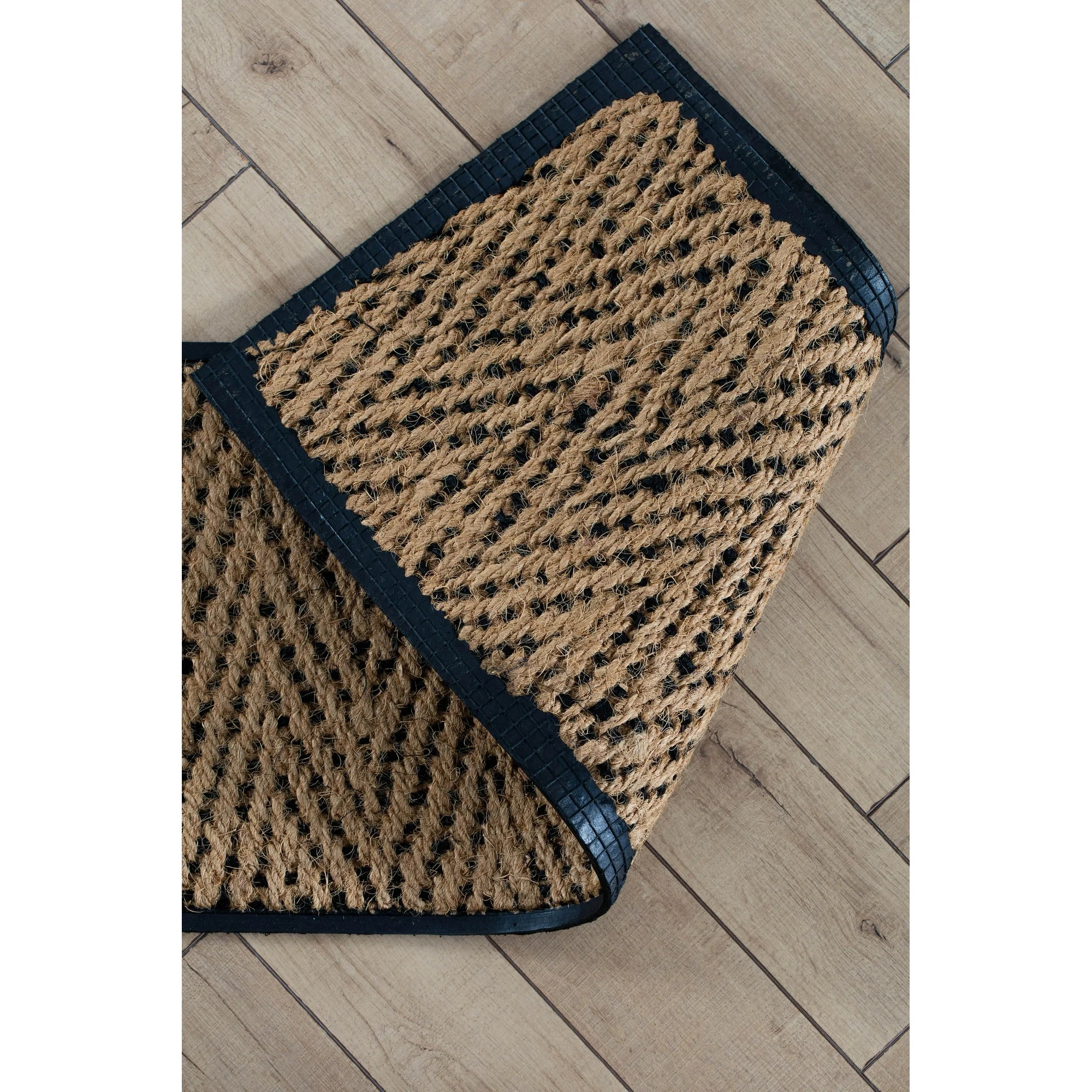 Black Metal Boot Tray with Coir Insert C557