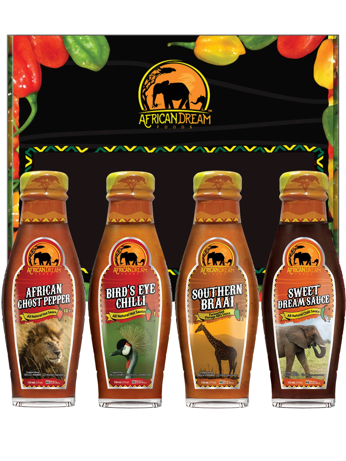 Mildest and Hottest Hot Sauce Gift Pack, 5fl oz Bottles, 4PK Q875