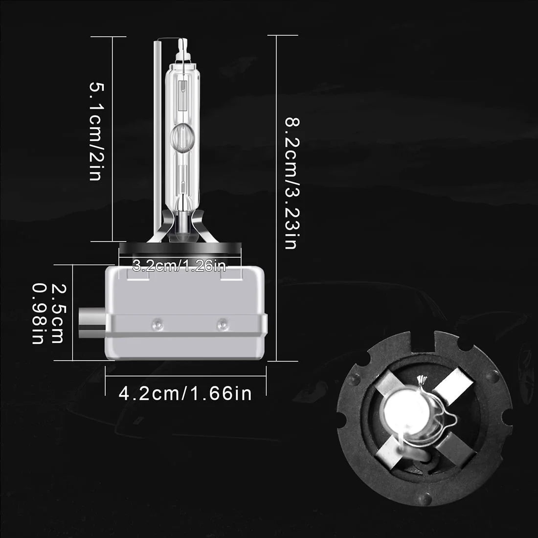 HID Headlight Bulbs D3S High/Low Beam H11 H8 Fog Light 6000k 4pcs S399803