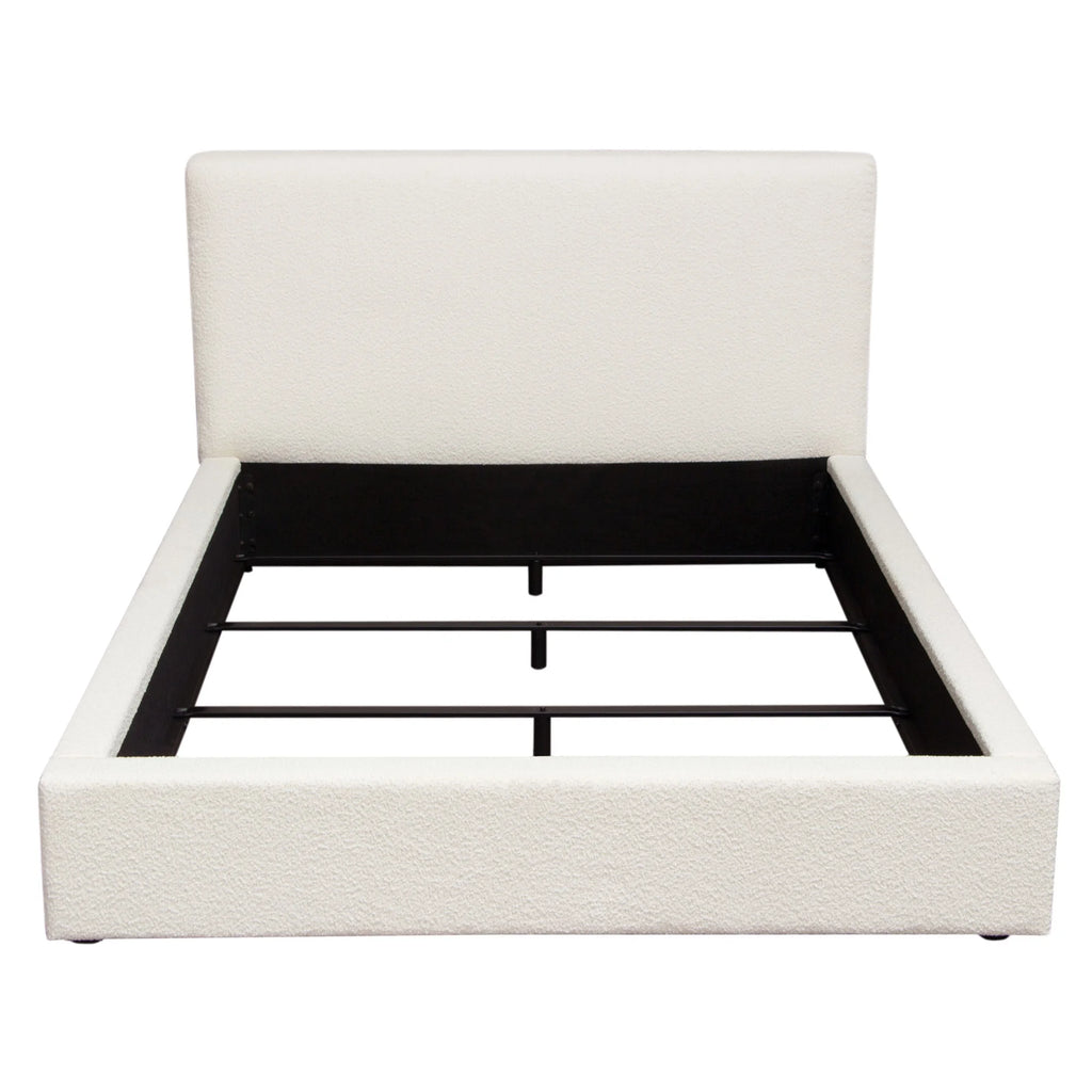 Ivory Boucle Queen Bed W244