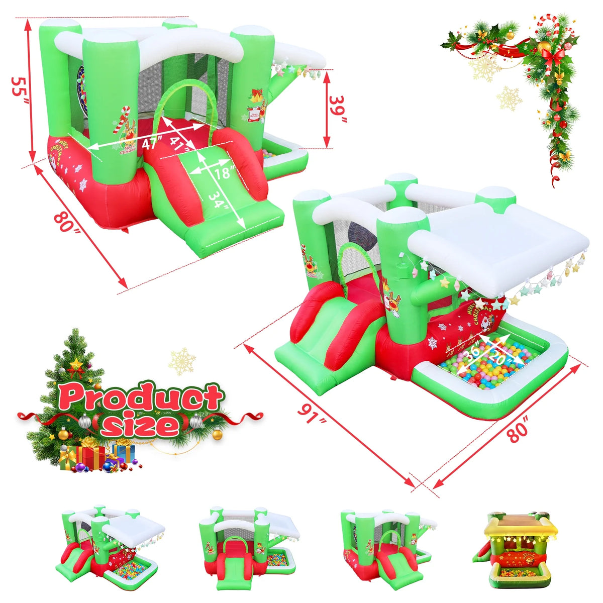 80" x 91" Inflatable Bouncer with Blower X3440