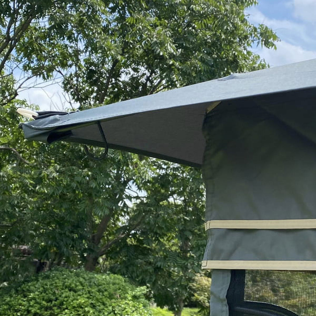 Gray Patio Gazebo Canopy Tent With Mosquito Net P1810