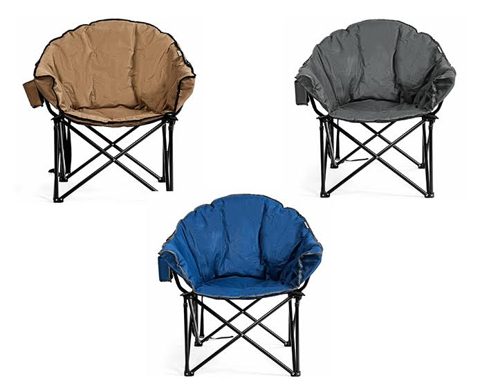 Navy Padded Folding Camping Chair with Carry Bag B8277