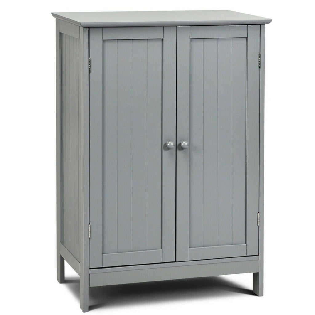 Gray Double Door Bathroom Floor Cabinet B7252