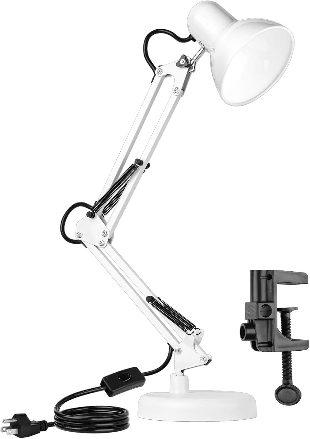 Black Metal Desk Lamp with Interchangeable Base or Clamp M9377