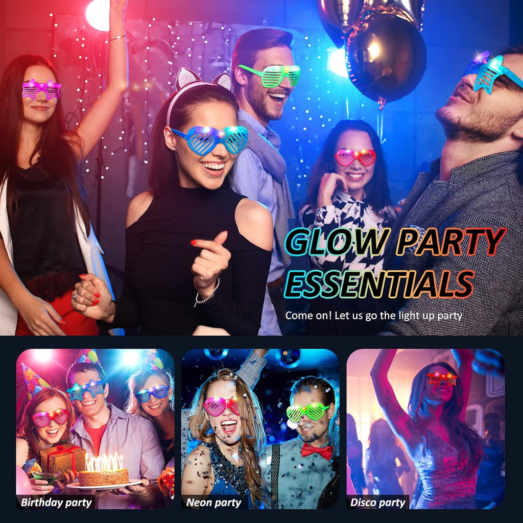 12 Pcs LED Glow Glasses T259