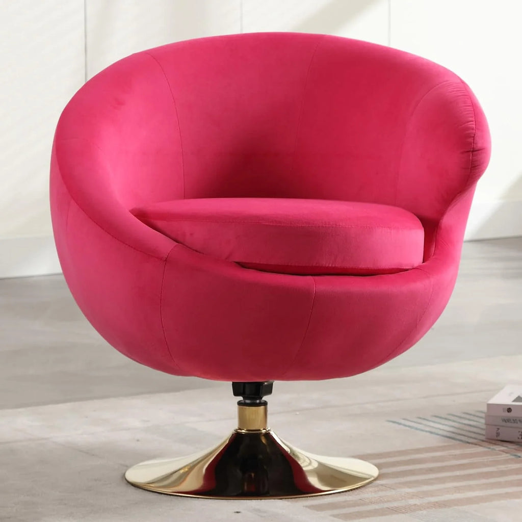 Blue Velvet Swivel Barrel Chair F7993