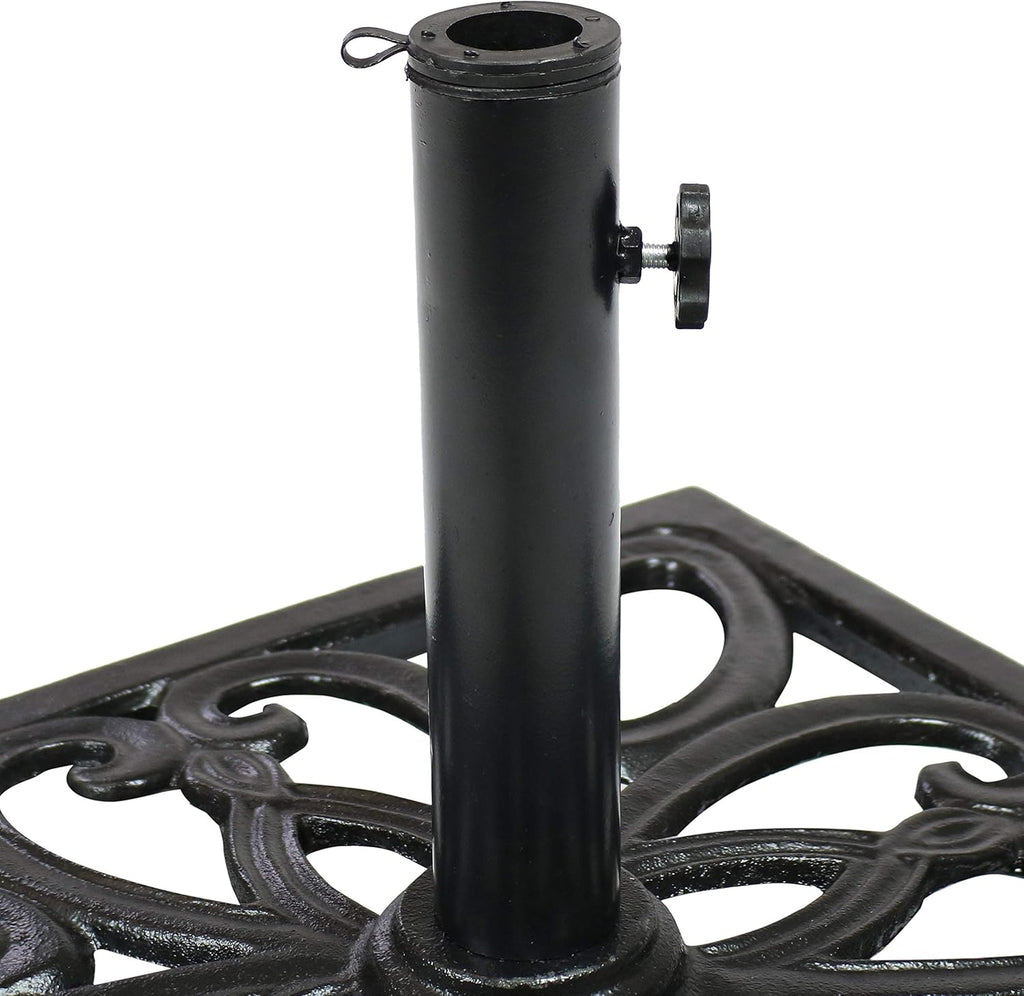22-Inch Square Cast Iron Umbrella Base D287368