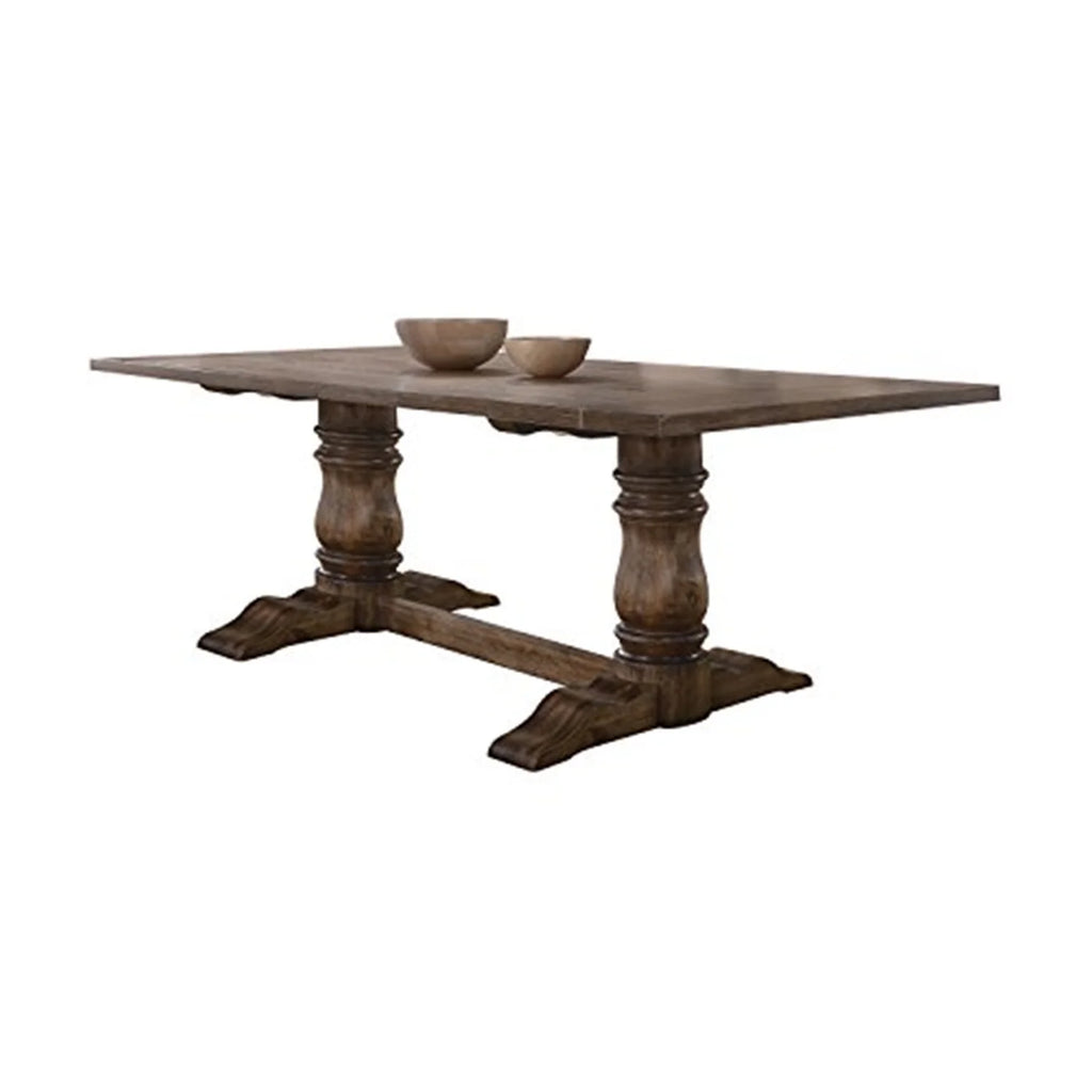 Pedestal Dining Table in Weathered Oak D106682