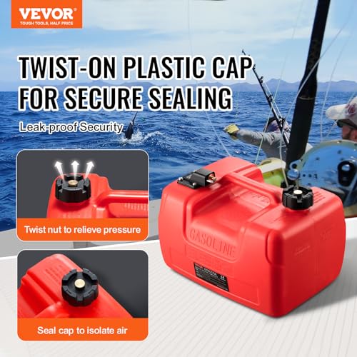 12 Gallon Portable Plastic Boat Fuel Tank T5652