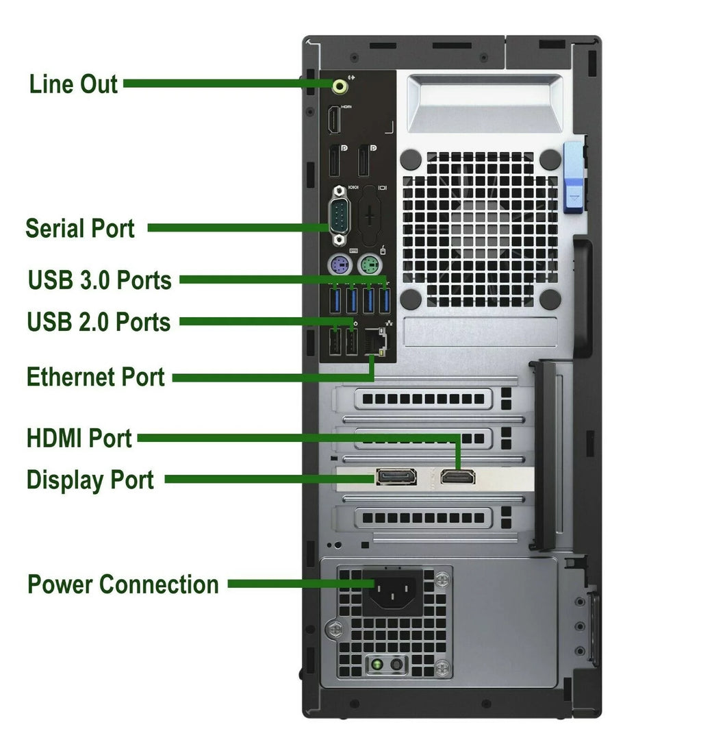 Dell Gaming Tower Desktop PC, Intel Core i5 6th Gen, 16GB DDR4 Ram, 256GB SSD + 2TB HDD, NVIDIA GT 1030 DDR5, WiFi, RGB Keyboard & Mouse, Windows 10 Pro Refurbished S5134