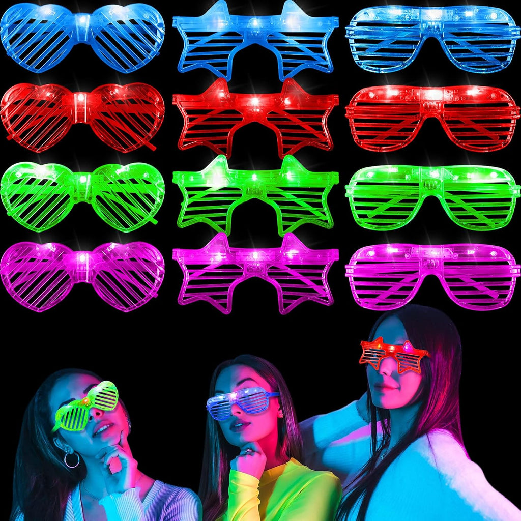 12 Pcs LED Glow Glasses T259