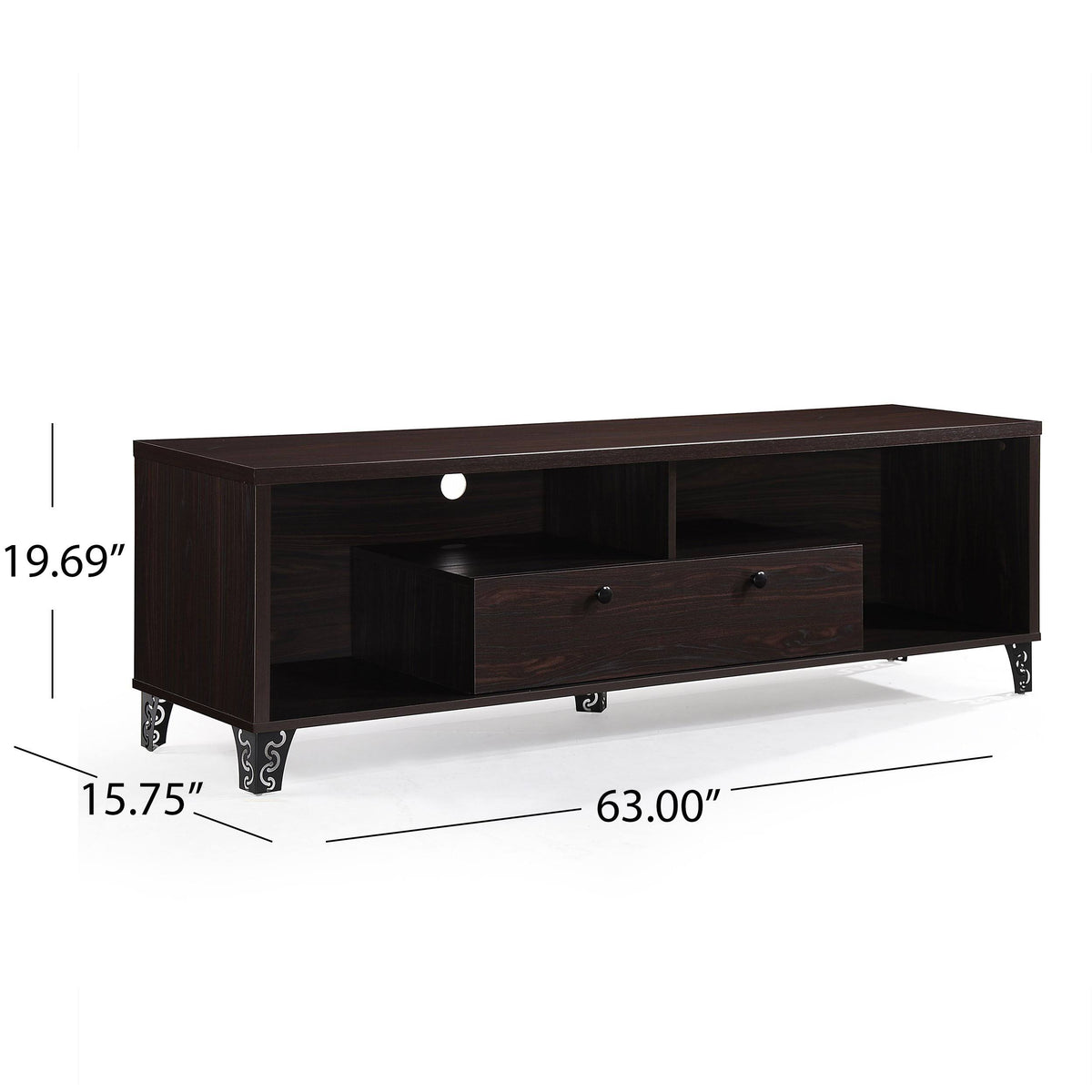 Gray Oak 2 Piece TV Stand and Bookcase Set V5394