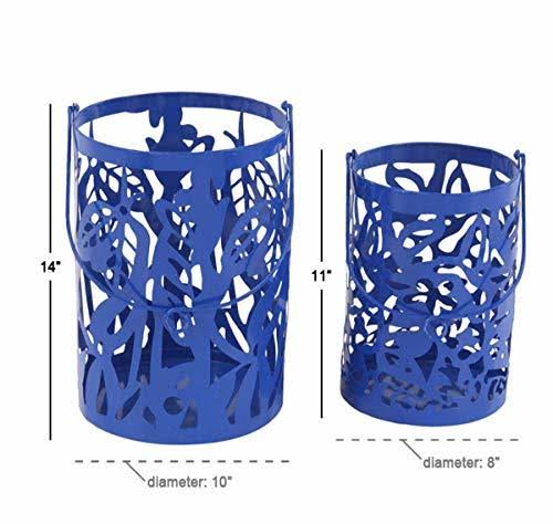 Blue Candle Lanterns Set of 2 Y1932