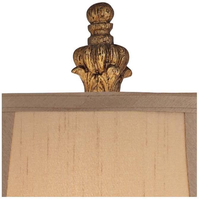 Crystal Gold Candlestick Table Lamp with Beige Bell Shade N767