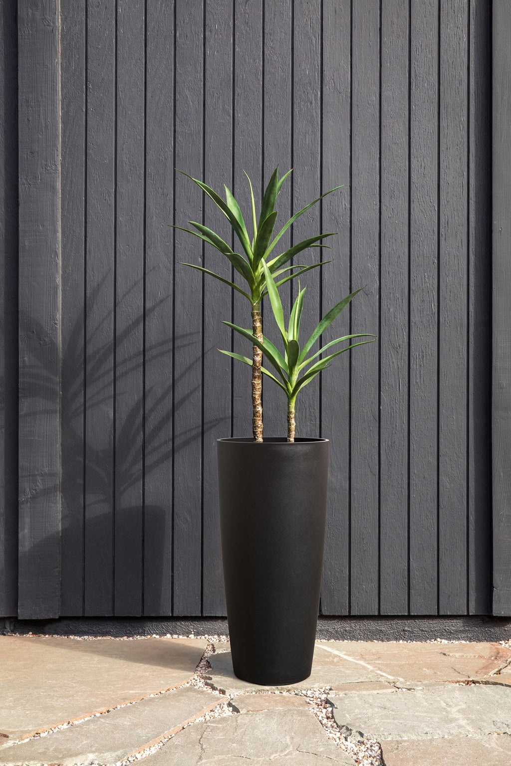Black 2-Pack Plastic-Stone Planter Q566