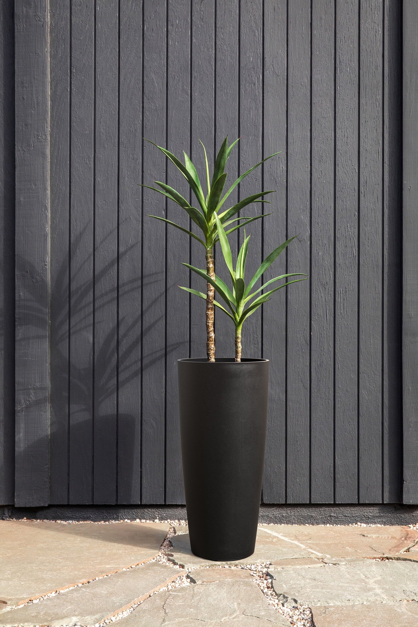 Black 2-Pack Plastic-Stone Planter Q566
