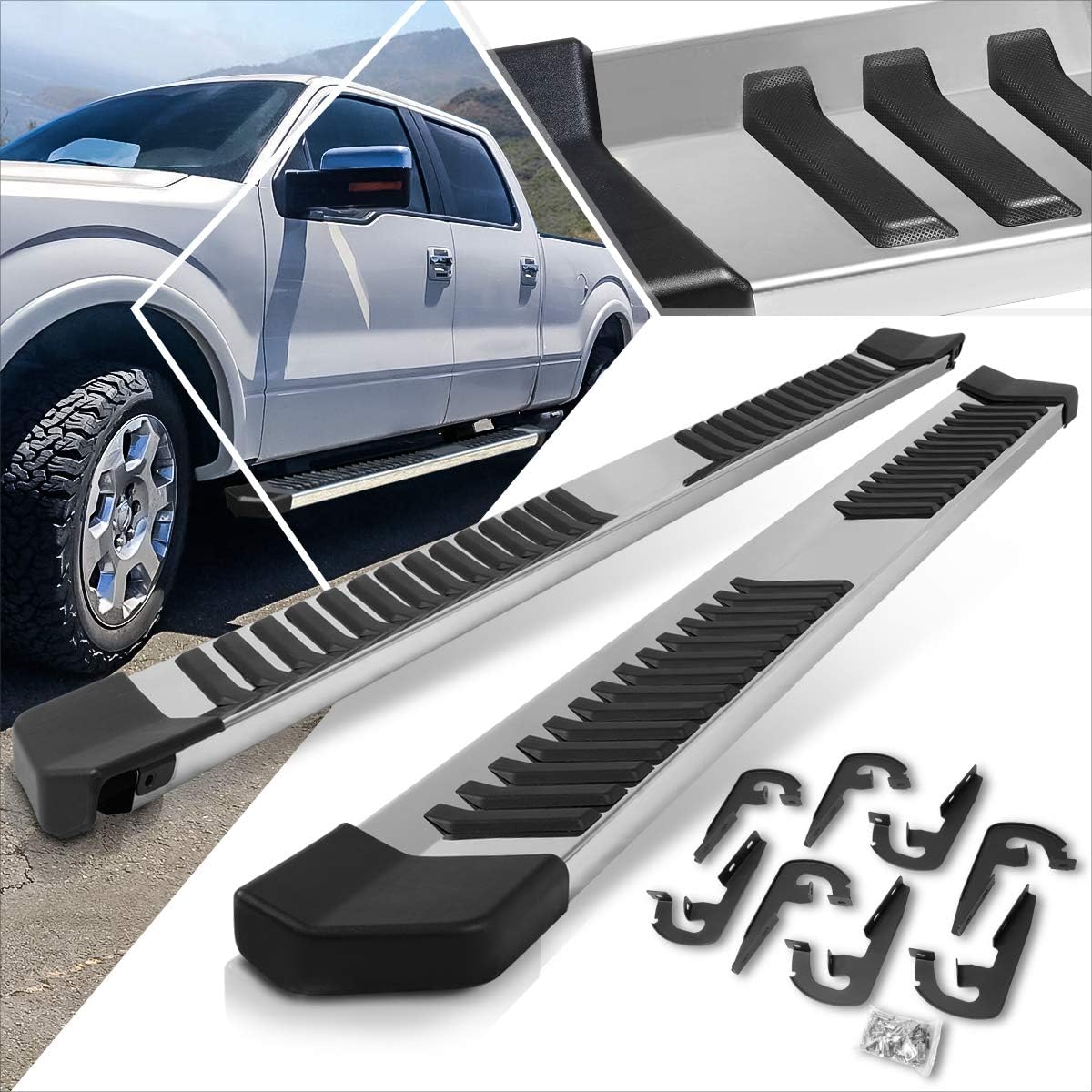 6 Inch Stainless Chrome Running Boards Side Step Bars K461