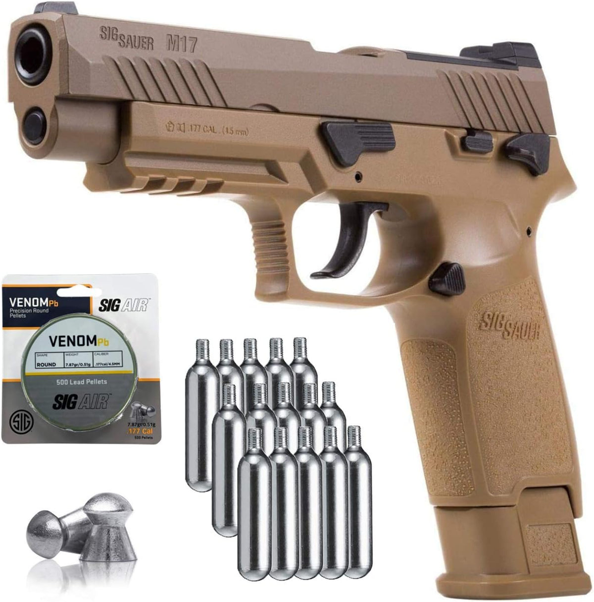 CO2 Air Pistol with 12 Gram CO2 and 500 Lead Pellets O499