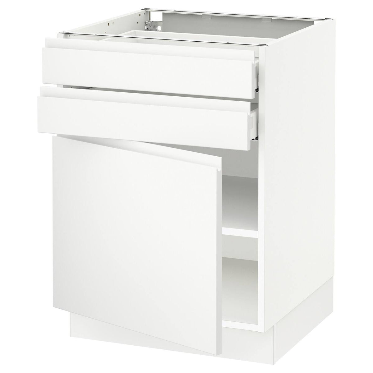 White Base Cabinet with Door and 2 Drawers U42019