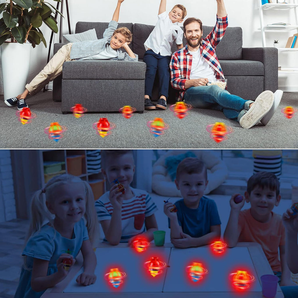20 Pack UFO Spinning Tops with LED Light Up Flashing Toys V555823