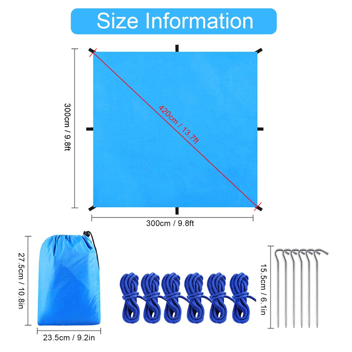 Waterproof Camping Tarp Sunshade F444636