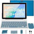 8GB RAM 64GB ROM 10 Inch Android 14 Tablet with Keyboard Mouse Case Stylus F780