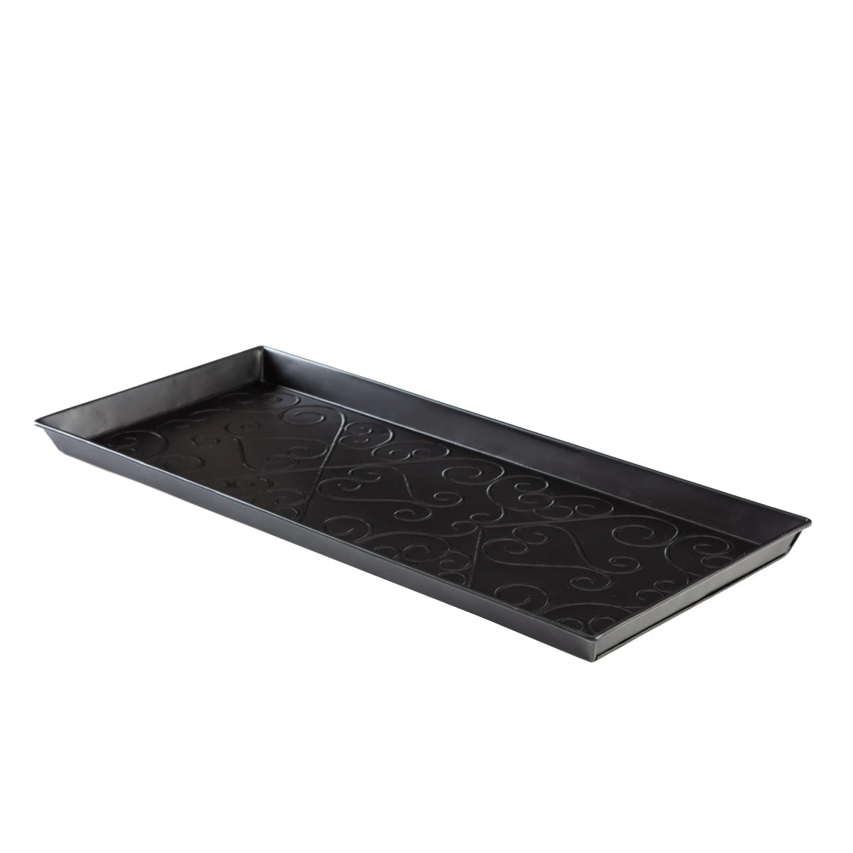 Black Metal Boot Tray with Coir Insert C557