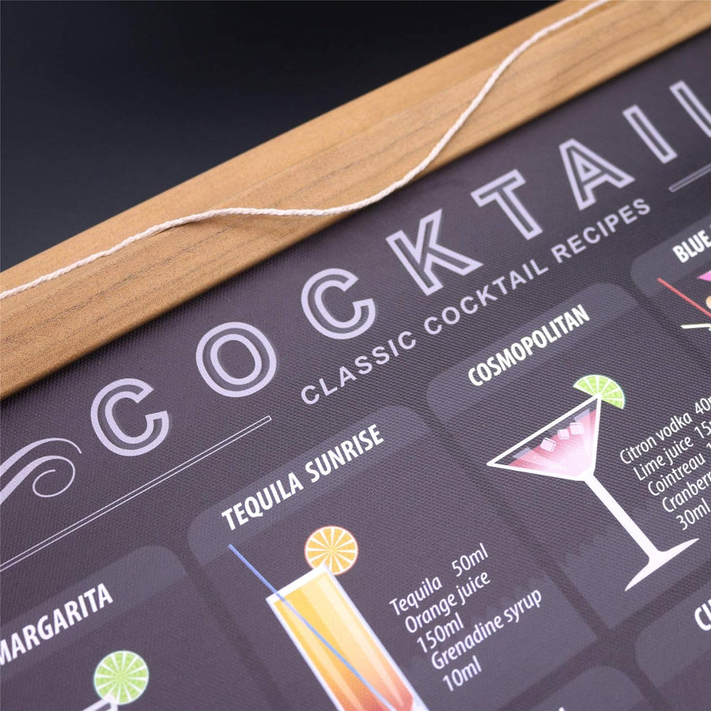 Cocktail Mixology Recipe Print Poster Canvas Art With Frame 15.7 X 27 Inch T260067